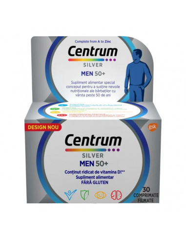 Centrum Silver 50+ pentru barbati, 30 comprimate, GLAXOSMITHKLINE ANGLIA