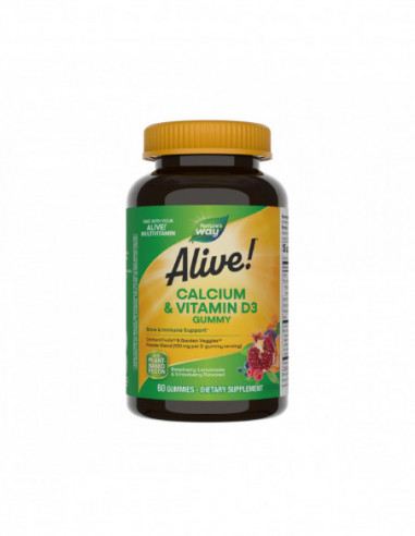 Alive Calcium + D3 gummies, 60 jeleuri, Secom