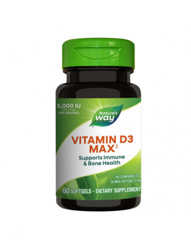 Vitamina D3 5000ui (adulti), 60 capsule moi, SECOM