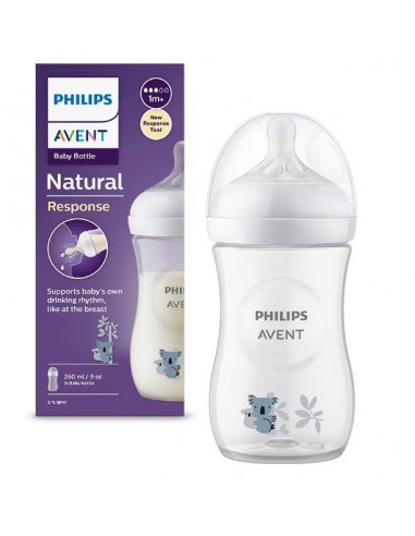 Biberon natural koala, 1 luna+, 260ml, Philips Avent