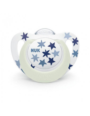 Suzeta star day/night pentru baieti, de silicon M3, 18-36 luni, 1 bucata, NUK BABY PRODUCT GmbH