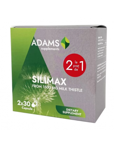 Pachet 1+1 Silimax 1500mg, 2x30capsule, Adams