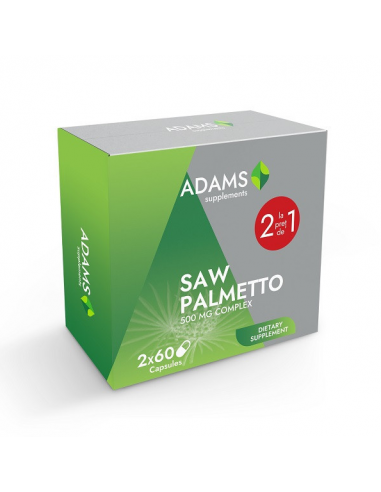 Pachet 1+1 Saw Palmetto, 2x60capsule, Adams