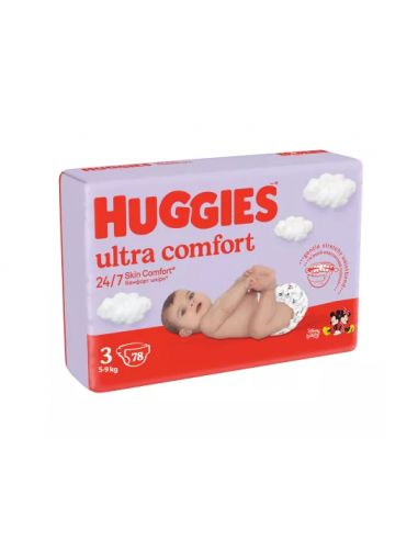 Huggies scutece ultra comfort nr. 3, 78 bucati, KIMBERLY CLARK SUA