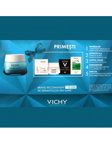 Vichy pachet mineral 89 crema intens hidratanta 72H, 50 ml, LA ROCHE-POSAY LABORAT FRANCE