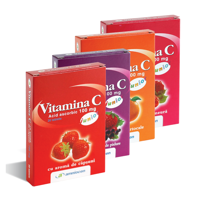 Vitamina C 100mg cu zmeura x 20 cpr