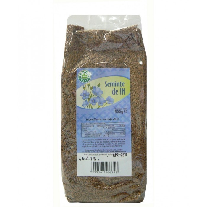 Seminte de in, 500 g, Herbavit