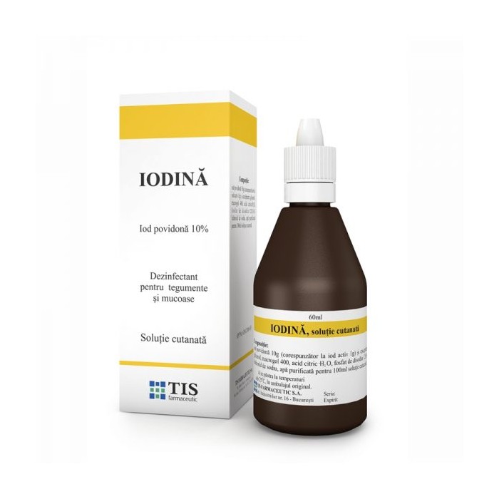 Iodina 10% sol.cut x 60ml, Tis Farmaceutic S.A Bucuresti