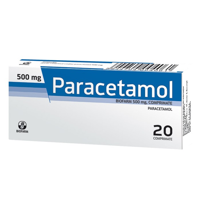 Paracetamol 500mg x20cpr, Biofarm Sa Romania