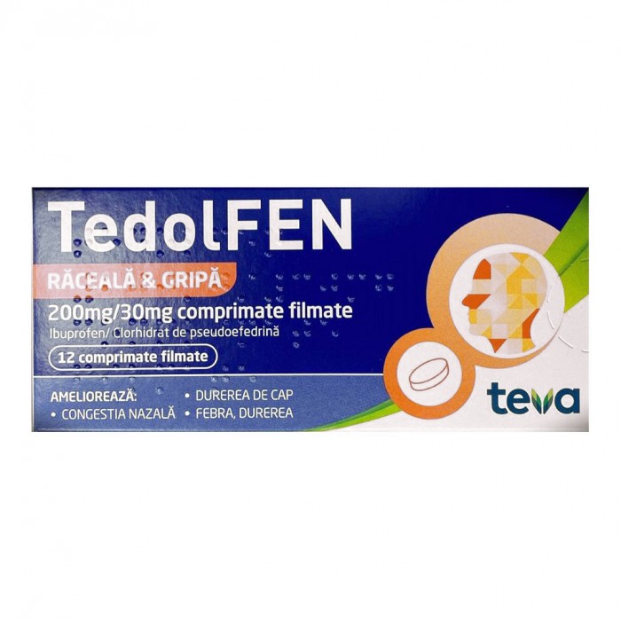 Tedolfen 200mg/30mg 12cp.film pvc-pctfe, Teva Pharmaceuticals