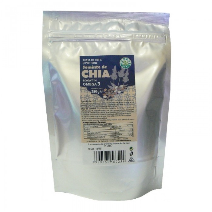 Seminte de chia, 250 g, Herbavit