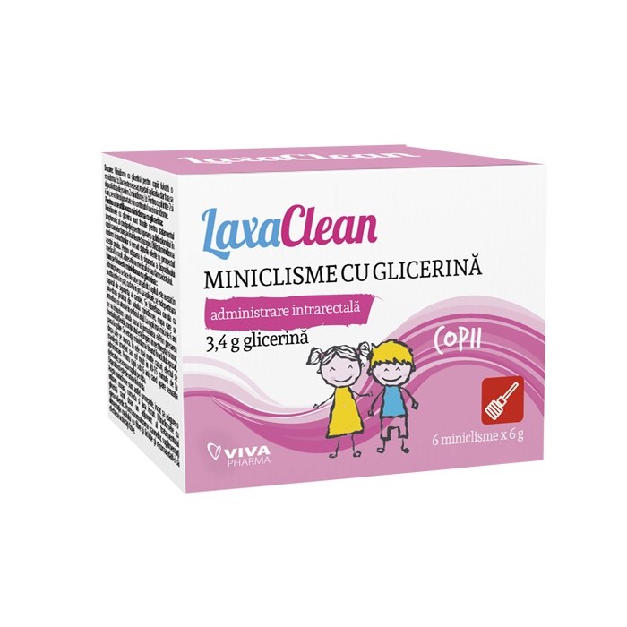 Miniclisme cu glicerina copii, Laxaclean, 6 buc, Vitalia