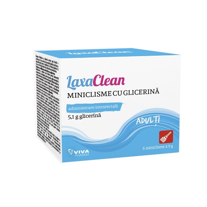 Miniclisme cu glicerina adulti, Laxaclean, 6 buc, Vitalia