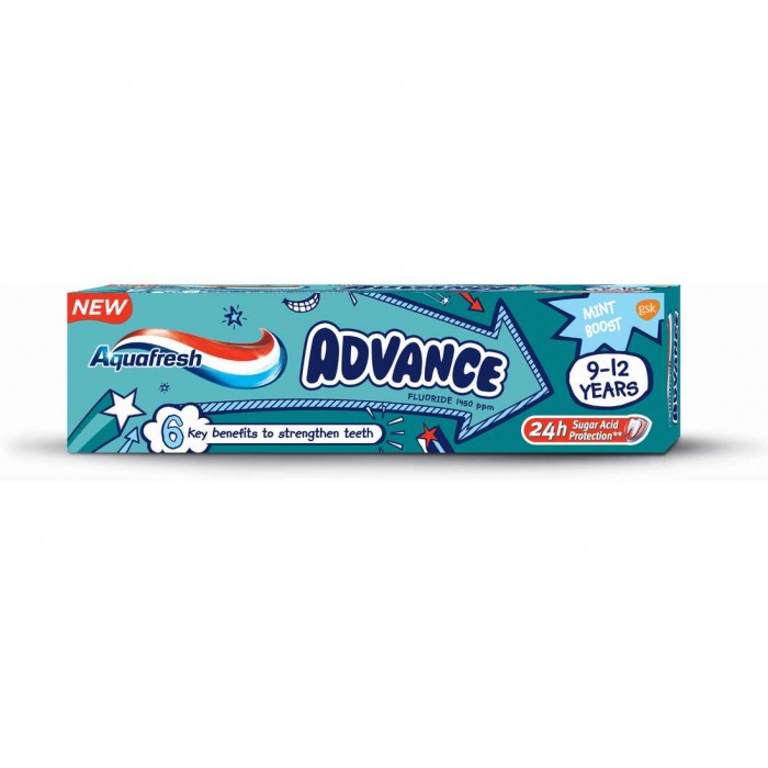 Aquafresh pasta dinti advance 9-12 ani x75ml