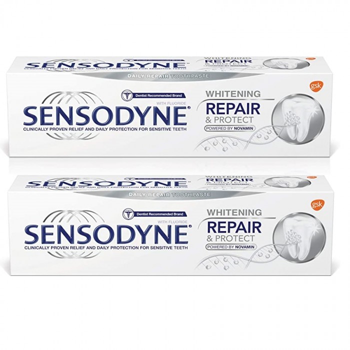 Sensodyne pasta repair and protect whitening x75ml duo pack