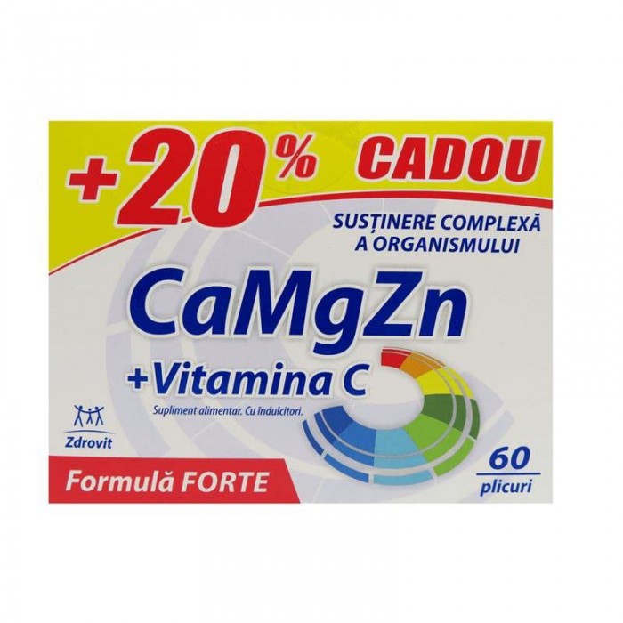 CaMgZnC Forte, 60 plicuri, Zdrovit