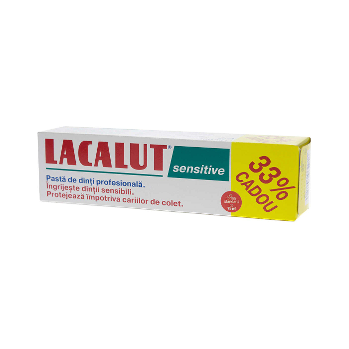 Lacalut sensitive pasta dinti x75ml  33% cadou