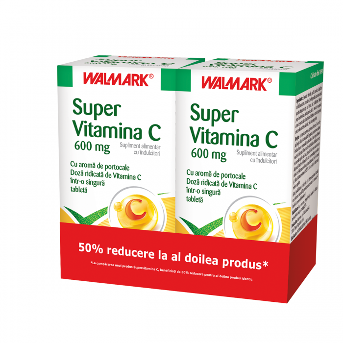 Super Vitamina C 600mg, 30 tablete 11 la 50%, Walmark