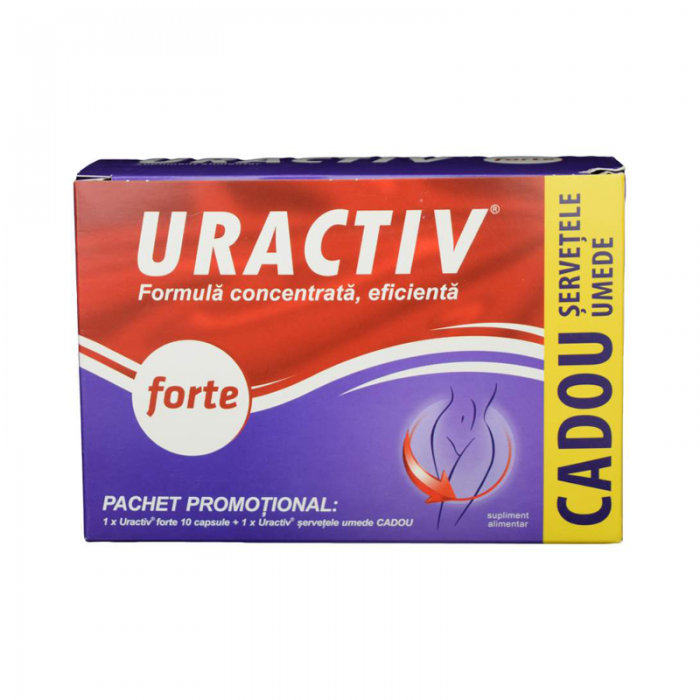 Uractiv forte,10 capsule  servetele umede cadou, Terapia SA Cluj