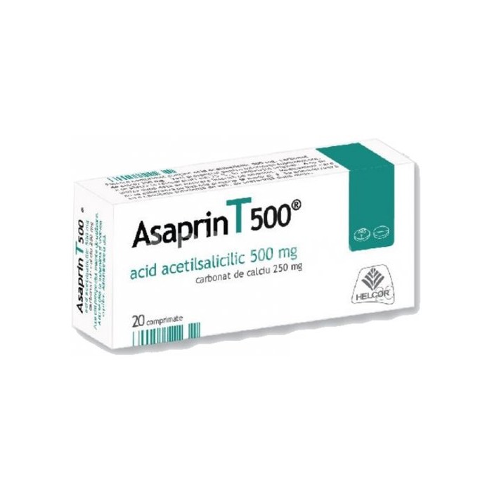 Asaprin T 500mg x 20 cpr, Helcor Pharma