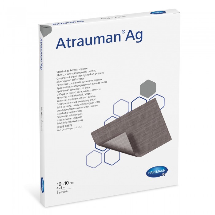 Atrauman ag 10 x 10 cm  x 10 buc- comprese cu unguent neutru si argint