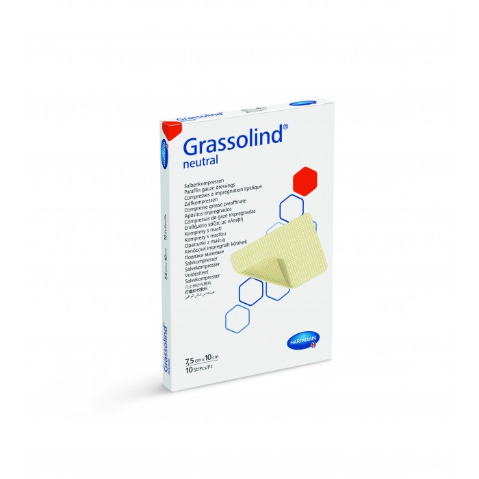 Grassolind neutral 7,5 x 10 cm x 10 buc - comprese impregnate cu ungue