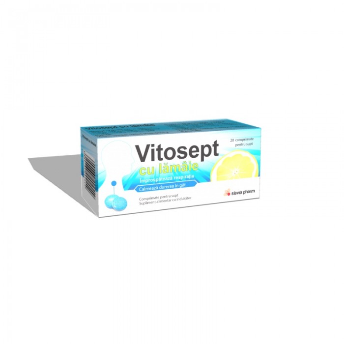 Vitosept cu aroma de lamaie x 20 cpr