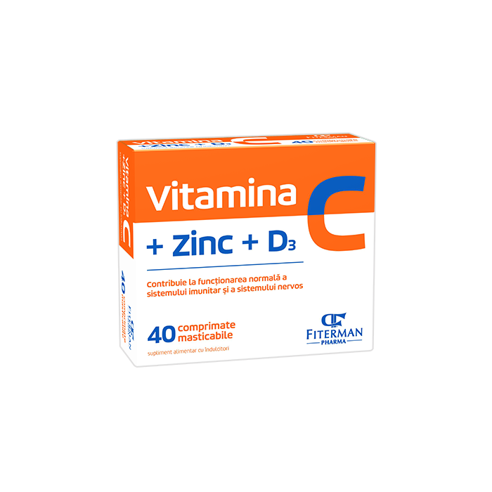 Vitamina CZnD3, 40 comprimate masticabile, Fiterman Pharma