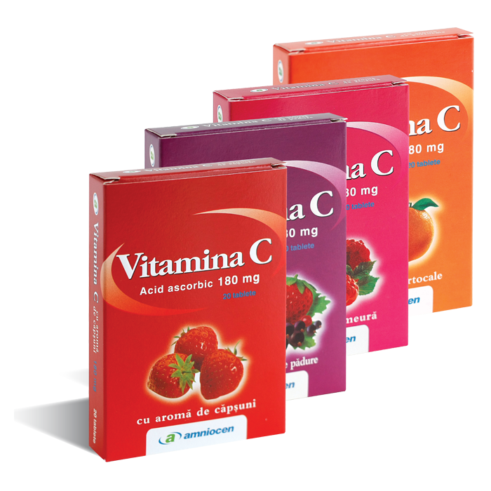 Vitamina C 180mg cu fructe de padure x 20 cpr
