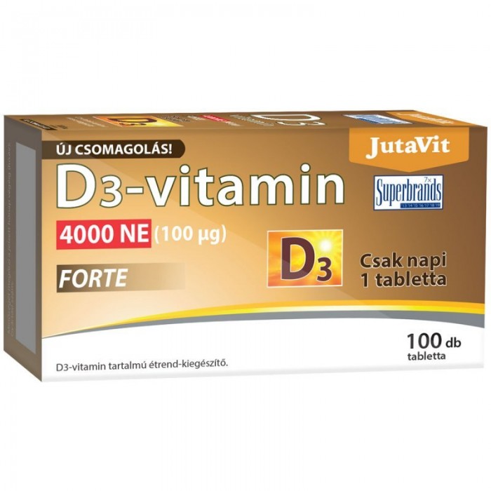 Vitamina D3 4000 NE Forte, 100 de tablete, Jutavit