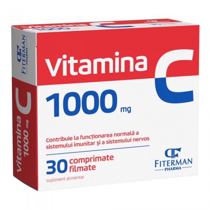 Vitamina C 1000 miligrame, 30 de comprimate filmate, Fiterman Pharma