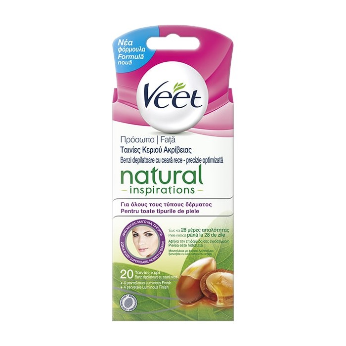 Veet benzi ceara rece ptr fata ulei de argan x 20 buc