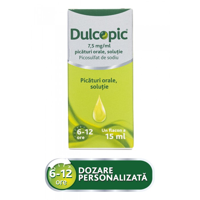 Dulcopic 7,5mg/ml, picaturi orale, 15 ml, Sanofi, Sanofi Romania S.R.L. - Romania