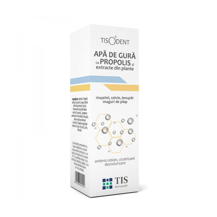 Apa de gura cu extract de propolis Tisodent, 20 ml, Tis Farmaceutic