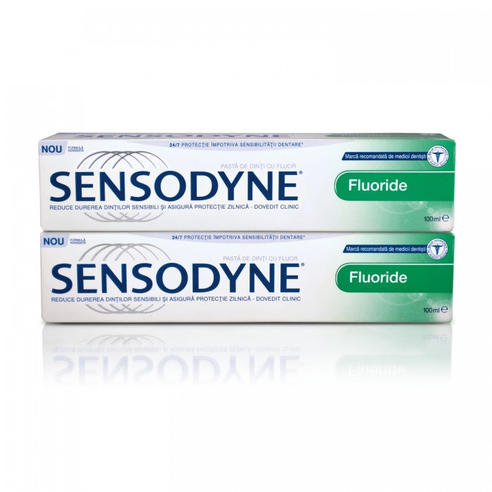 Pasta de dinti Sensodyne fluoride Duo pack, 2 x 100 ml, Glaxosmithkline