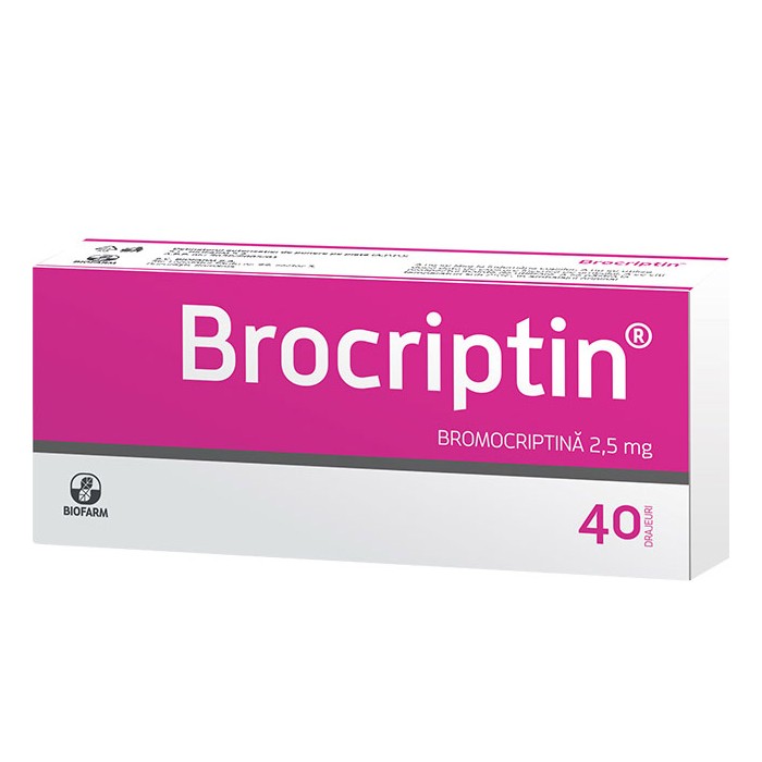 Brocriptin 2,5mg 2bl x 20dr, Biofarm Sa Romania