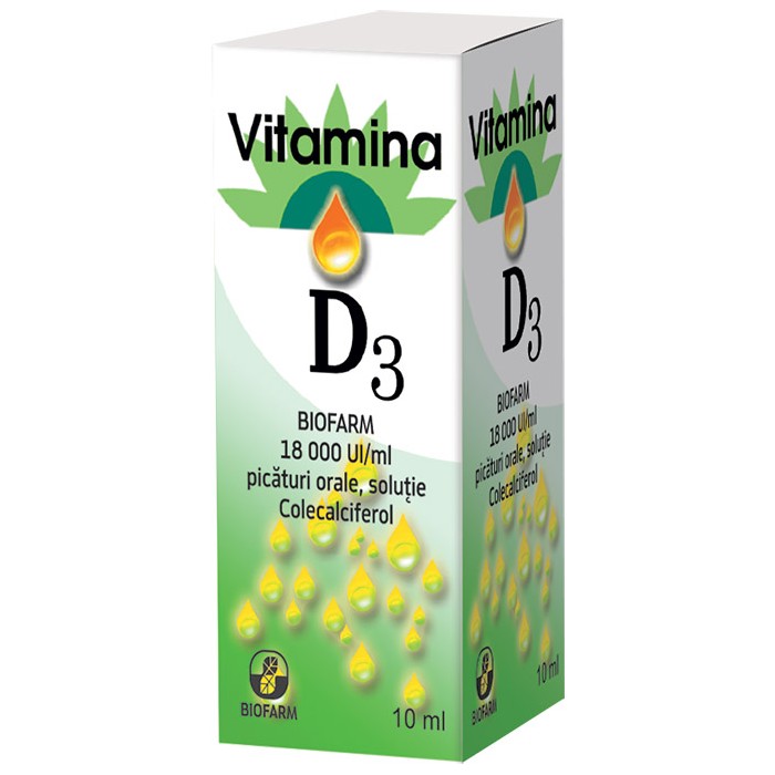 Vitamina D3 0,45mg/ml sol.or-pic x 10ml, Biofarm Sa Romania