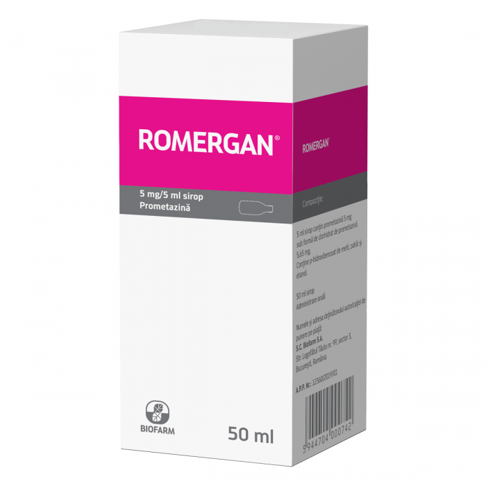 Romergan 5mg/5ml sirop x 50ml, Biofarm Sa Romania