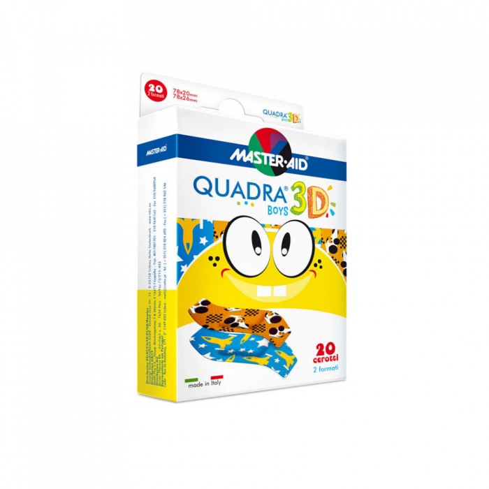 Plasturi quadra 3D boys plasturi copii, 20 buc cod 030.20