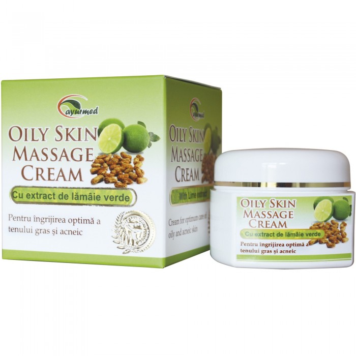 Crema pentru masaj facial Oily Skin massage, 50 ml, Ayurmed