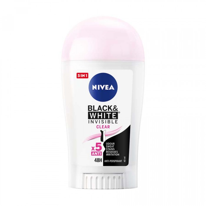 Nivea Deo stick B&W Clear, 40 de mililitri, Beiersdorf