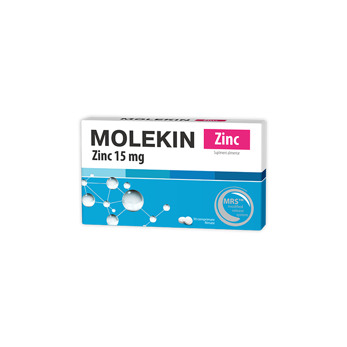 Molekin Zinc, 15 mg, 24 de comprimate de supt, Zdroivt