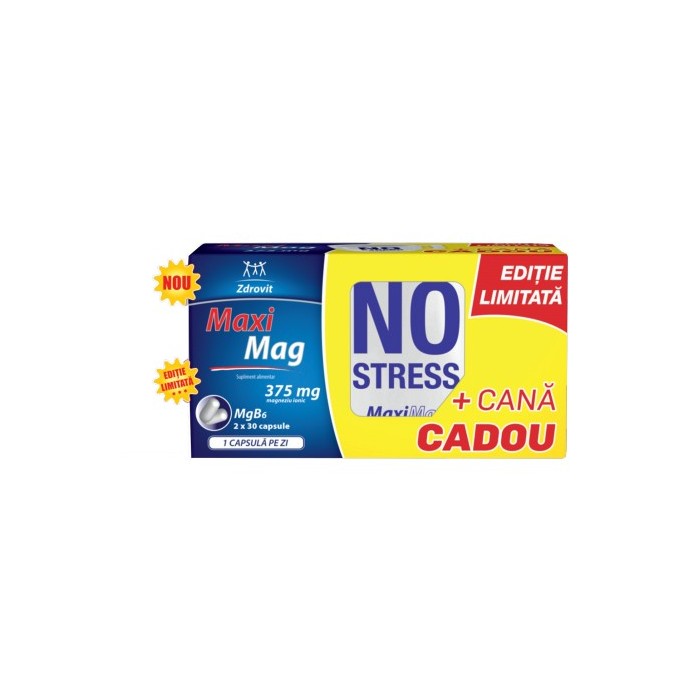 Pachet Maximag, 30 de capsule, 2 cutii  cana cadou, Zdrovit