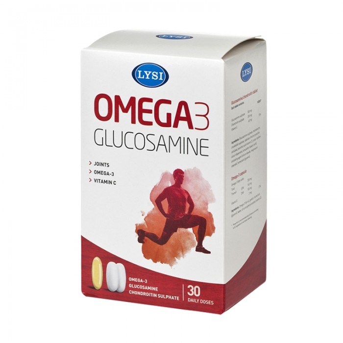 Omega 3 Glucosamina  Condroit, 30 de capsule, Lysi