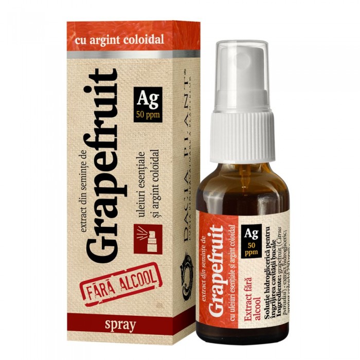 Grapefruit cu argint coloidal fara alcool spray x 20ml