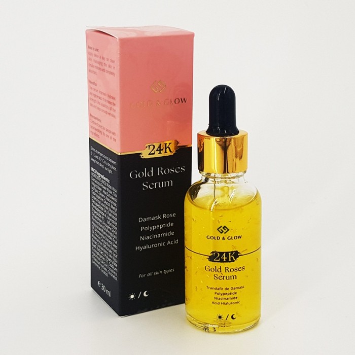 Gold & Glow Ser facial Gold Roses, 30 de mililitri, Salinfitofarm