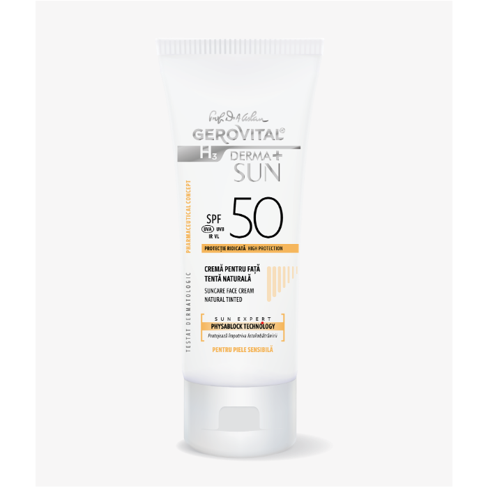 Gh3 Derma sun - crema fata anti-imbatranire spf50 tenta naturala x 50 ml