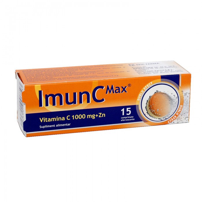 ImunC Max, Vitamina C 1000mg  Zinc 10mg, 15 Cpr ef, Epic Farma