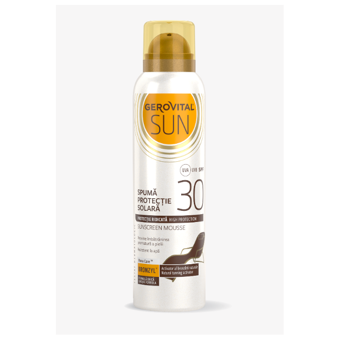 Gerovital sun spuma pentru protectie solara cu factor de protectie SPF 30, 150 ml, Farmec