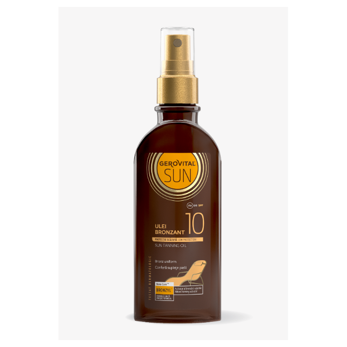 Gerovital Sun 2021 ulei bronzant cu factor de protectie SPF 10, 150 ml, Farmec